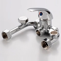 1pc Bathtub Faucet Brass 2-Function Outlet Wall Mounted Bath Shower Faucets Mixer Tap Chrome Finished