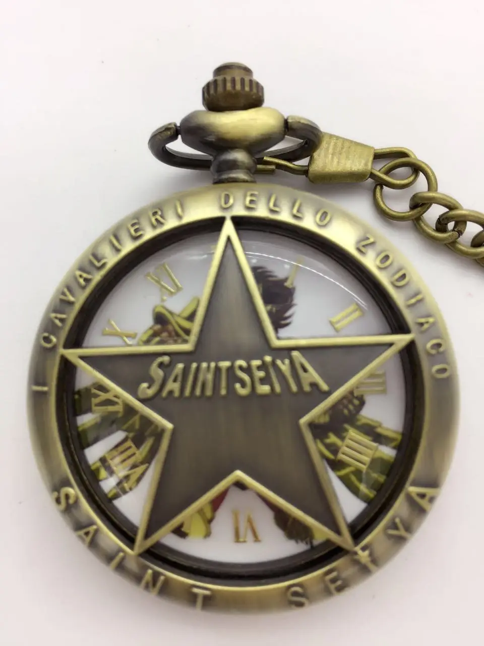 

Vintage Bronze antiques Saint Seiya Hollow out Fashion quartz steampunk Necklace pocket watches