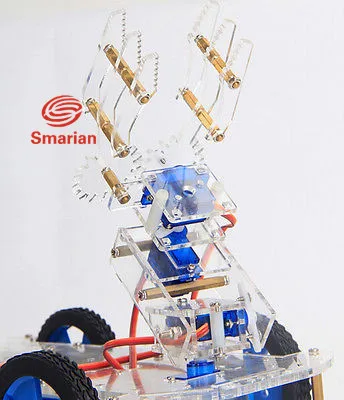 Smarian – bras de Robot 4 DOF en acrylique de haute qualité, kit de bras de Machine rotatif 3D, bricolage de bras de voiture Servo P0090, pour modèle RC