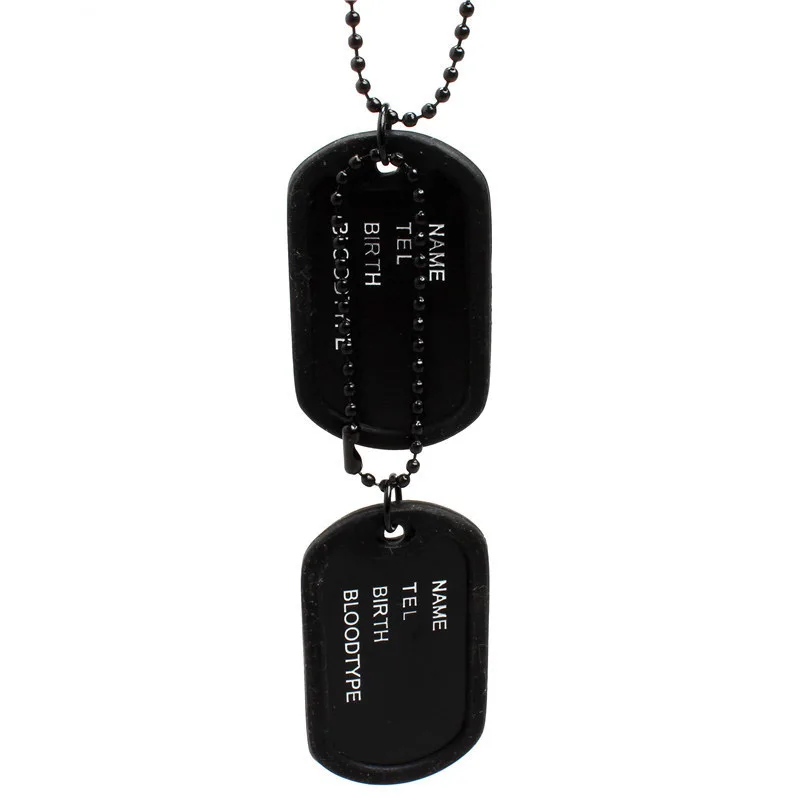 Men High Qualtiy Hip Hop Personal Information Necklace U.S. Soldiers Double Dog Tag Chain Punk Jewelry Wholesale Price