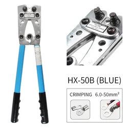 Wire Crimper Crimping Tool Cable Lug Crimper Ratchet Wire Crimping Pliers for 10, 8, 6,4, 2,1/0 AWG Wire Cable Cutting and C