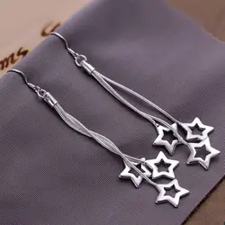 wholesale fashion design beautiful lovely women lady charm silver color classic stars party Earring Jewelry free shipping E161