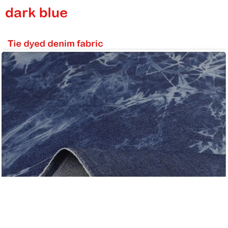 Dobry 130*50cm 1pc Tie barwione Denim bawełna/tkanina Spandex podszewka z tkaniny Denim materiał do szycia Diy patchworkowe dżinsy odzież