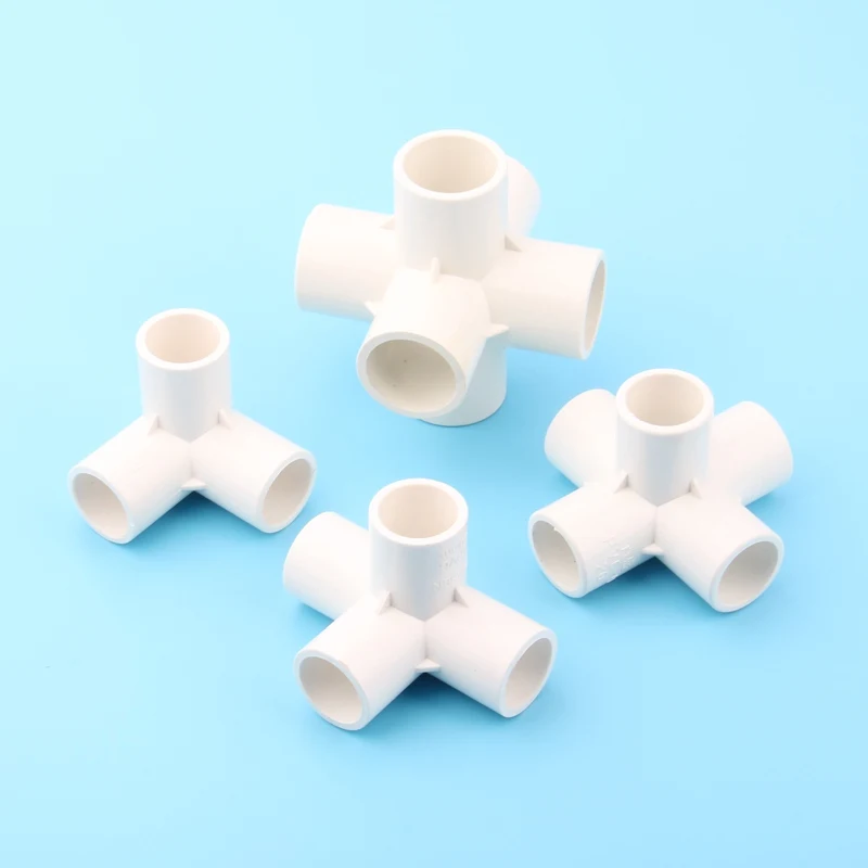 32mm Inner Dia. White PVC Connectors NuoNuoWell Lawn Flower Irrigation Pipe Connector Tee Cross Five-way Six-way Joints