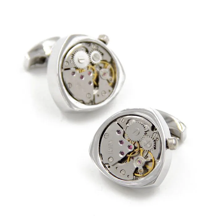 Hot Non-Functional Watch Cufflinks Silver color Heart Design cufflinks men's fashion Business Gifts cuff wholesale Free Shipping