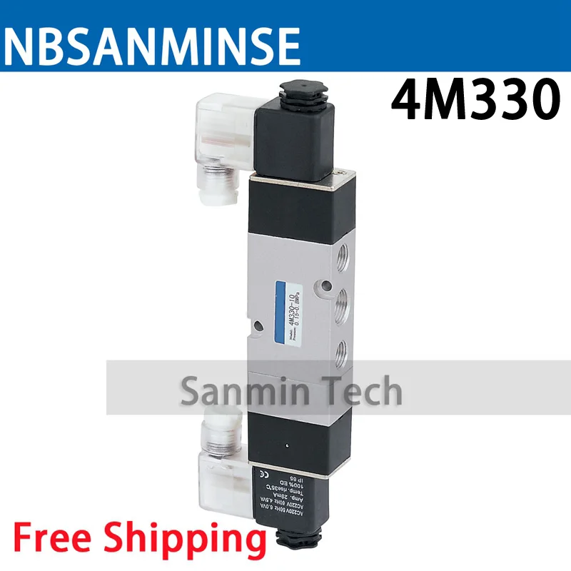 

4M310 4M320 4M330 G 3/8 Manifold Type Solenoid Valve Single Double Coil Pneumatic Valve 2 Position 5 Way，3 Position 5 Way Sanmi