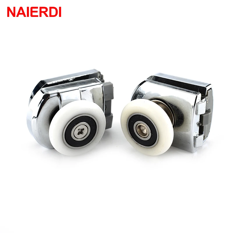 

NAIERDI Runners Rubber Shower Wheels Stainless Steel Brass Shower Pulleys Replacement Door Rollers For Bathroom Fixture Hardware