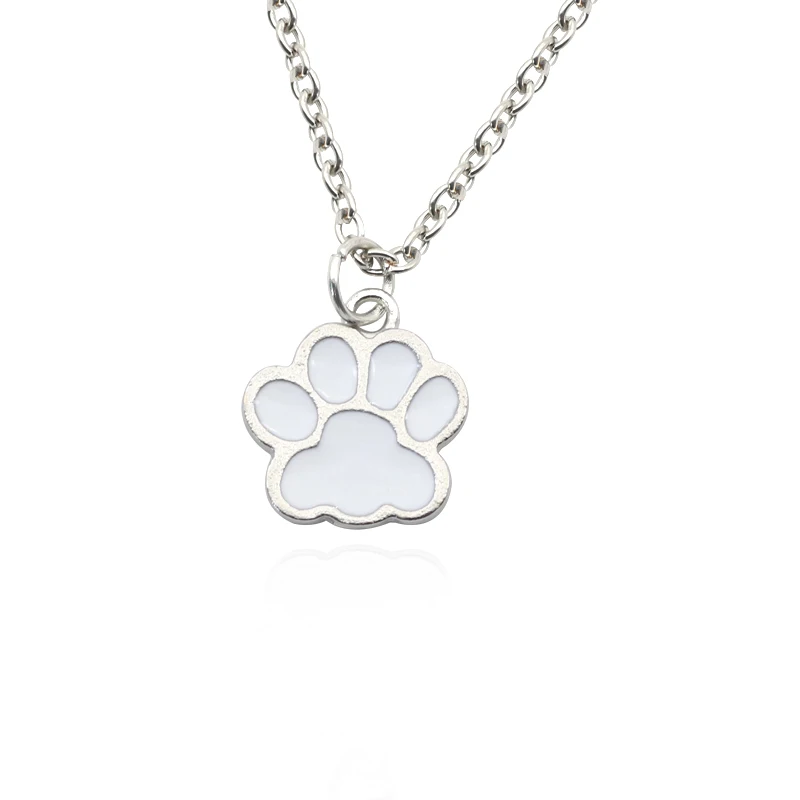 Fashion Dog Paw Cat Footprint Necklace for Women Kpop Animal Dripping Pendant Clavicle Chain Men And Women Jewelry Sets Gift