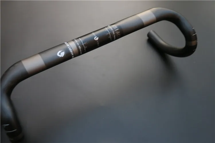 New gray ASIACOM Road bike racing matte UD full carbon fiber bicycle handlebar 31.8*400/420/440mm external cable new