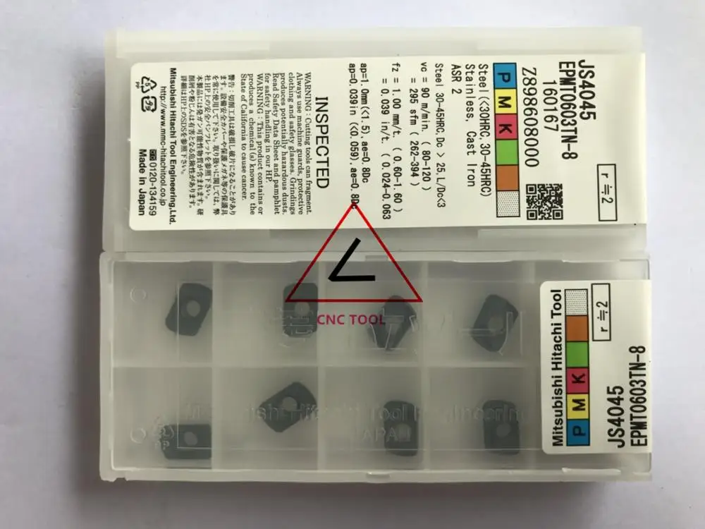 

EPMT0603TN-8 JS4045 10pcs Hitachi high cutting performance CNC indexable inserts