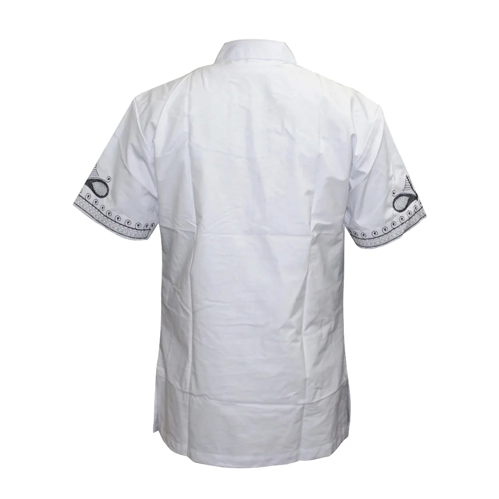 Brand Mr Hunkle African Men\'s T-shirt Short Sleeve Stand Neck Smart Casual Shirts Emboridery Dashiki Top Tees