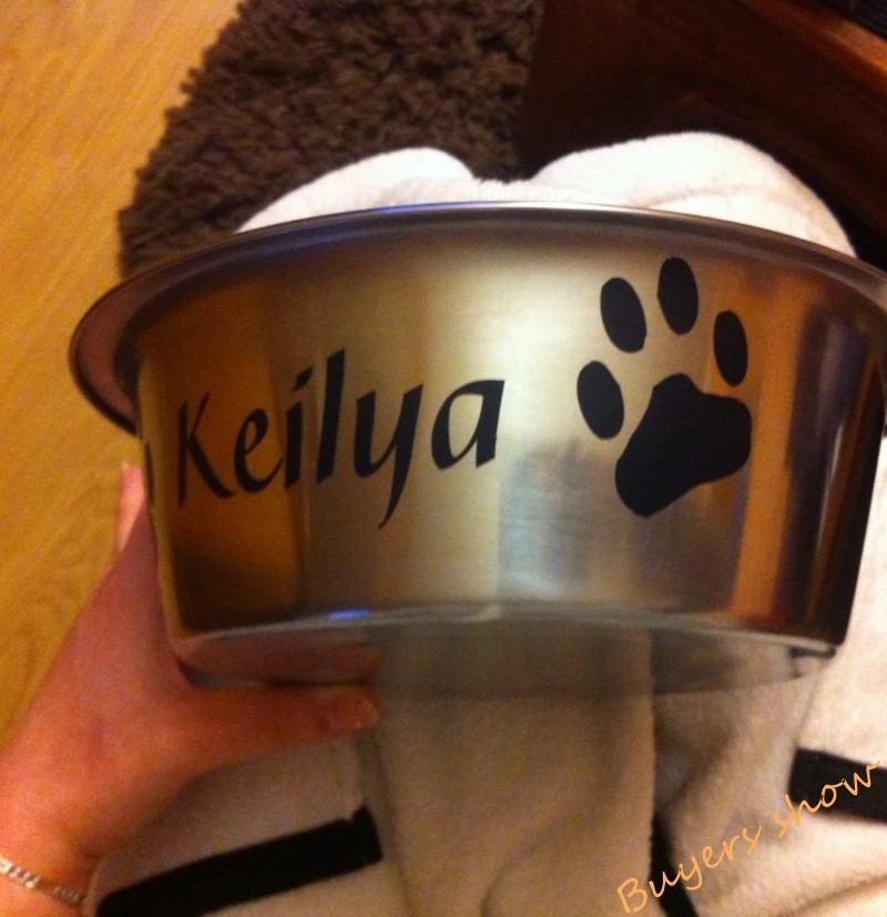 Custom Pet Dog / Cat Name Decals,Personalized Vinyl Wall Art Sticker For Food Dish Decoration