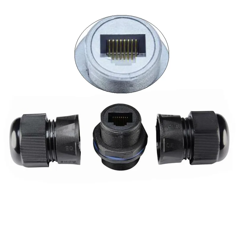 M20 double head CAT5E CAT6 Outdoor AP RJ45 Female to Female LAN waterproof Connector Ethernet Network Cable Extension Adapter