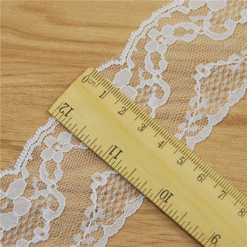 50mm White Polyester Lace Trim Fabric Sewing Accessories 200 Yard Roll for Wedding Dress Decoration Craft Supplies L912
