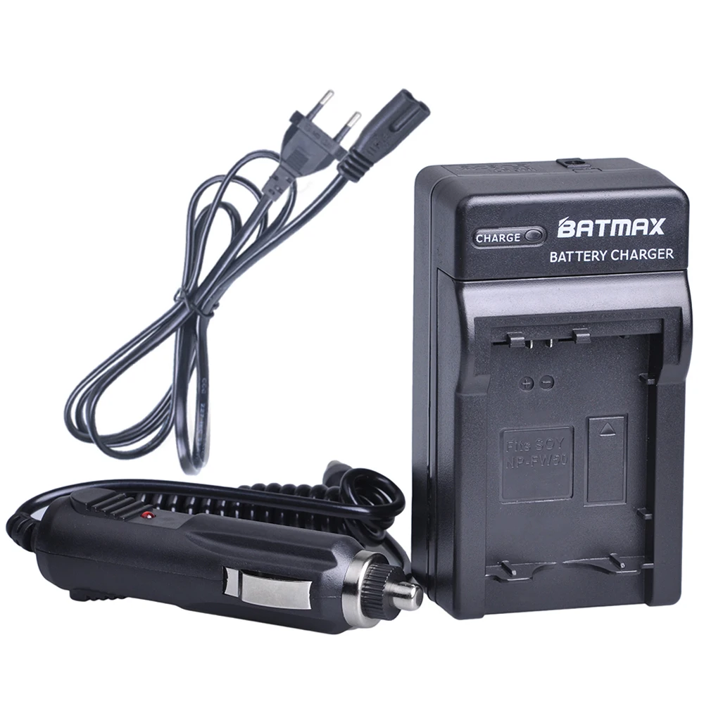 Batmax 3Pcs NP-FW50 NP FW50แบตเตอรี่ + Digital Wall Charger สำหรับ Sony Alpha A7,A7II,A7R,a7RII,A7S,A7SII,A5000,A5100,A6000