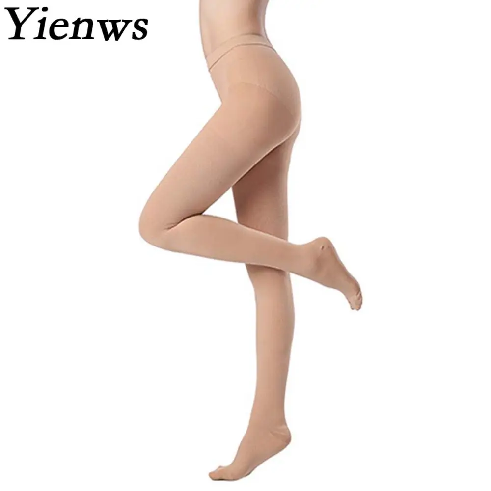 

Yienws Medical Compression Stocking Women 25-30 mmHg Varicose Veins Open Toe Stockings Thigh High Compression Pantyhose YiG039