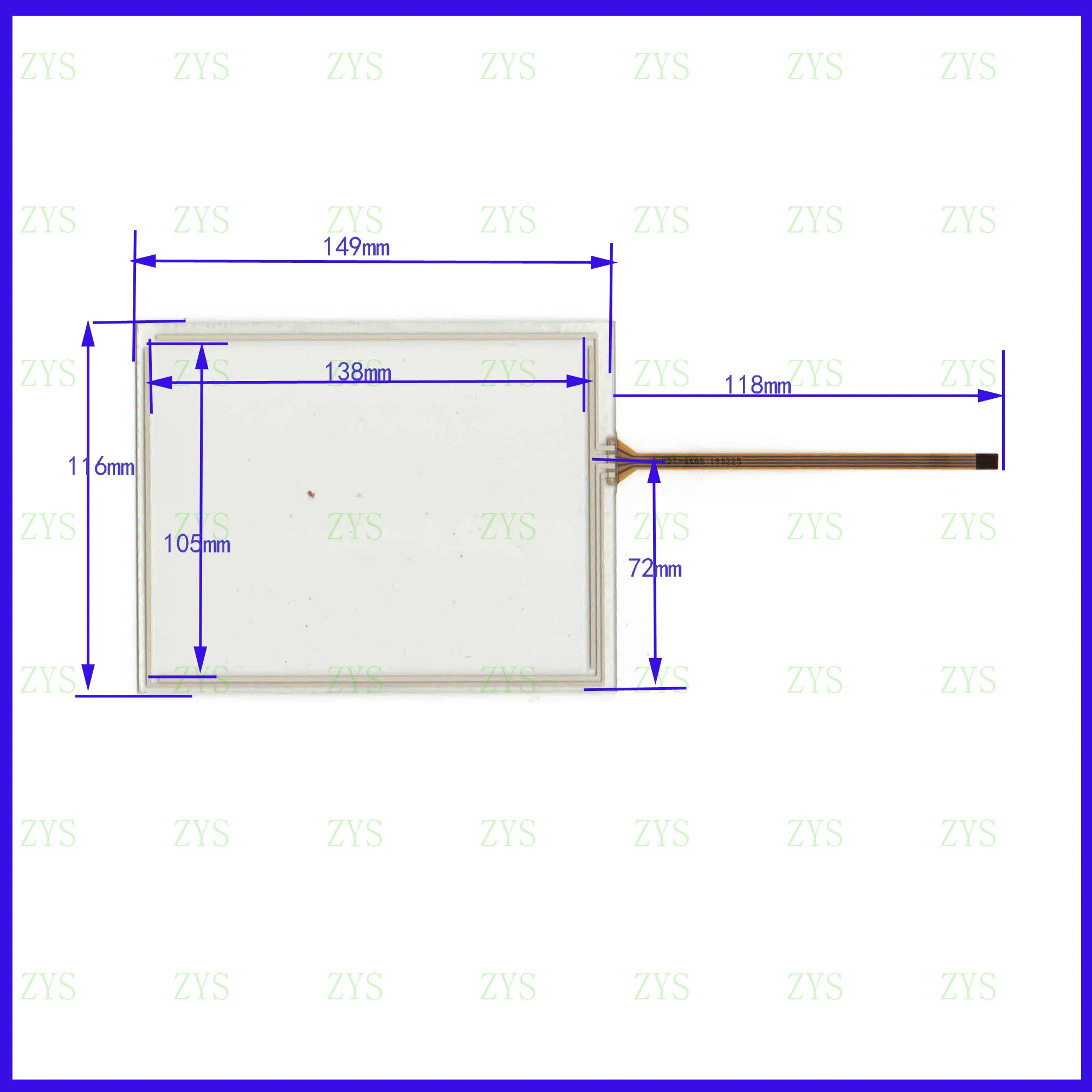 ZhiYuSun KDT-6008 149*116mm 6inch  149*116 resistance screen  Industrial general purpose