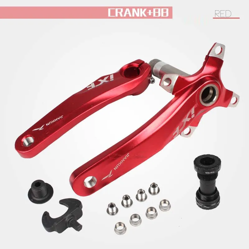IXF Mountain Bike Crankset,Hollow Integrated with BB Parts, Strong Durable, Aluminum Alloy Bicycle Crank Set with Tool