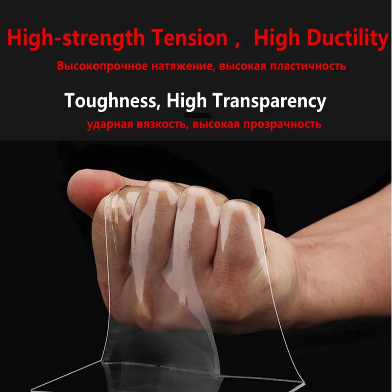 1 Roll Reusable Transparent Double-sided Tape Can Washed Acrylic Fixing Tape Nano tape No Trace Double-sided Tape 2mm Thickness
