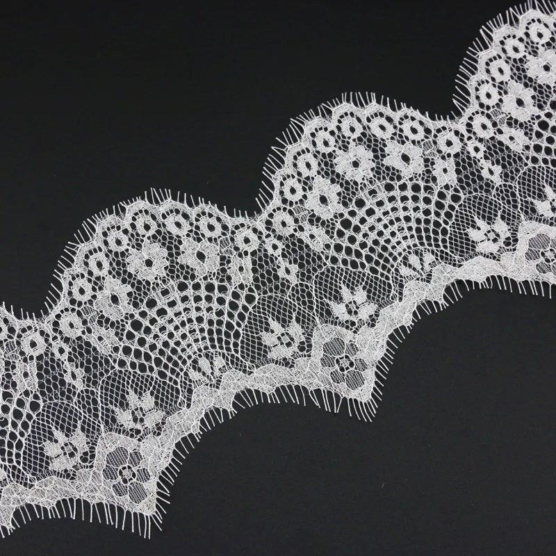 (3 meters/lot) 130mm White Black lace fabric Sewing Garment Ribbon Wedding Dress Fabric