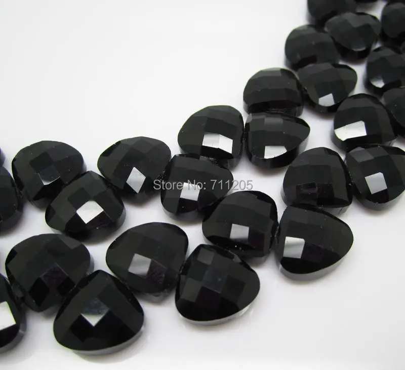 Wholesale 100pcs, 13mm Beautiful Black Glass Fan-Shaped Loose Beads,Min.Order $10,provide mixed wholesale for all items !