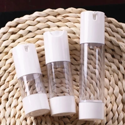 

10pcs/lot 15ml 30ml 50ml Epmty Vacuum Pump Toilet Vessel Cosmetic Bottle Mini Transparent Lotion Bottle