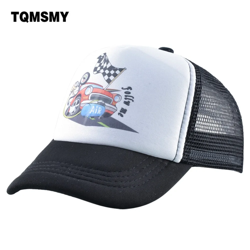 TQMSMY Funny Children Hat Race Car Competition Cartoon Kid's Summer Hat for Boy Snapback Hats Girl for Travel TMA42