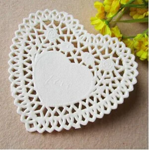 White Lace Heart Paper Doilies Vintage Doyleys Wedding Christmas Decoration 250pcs 4