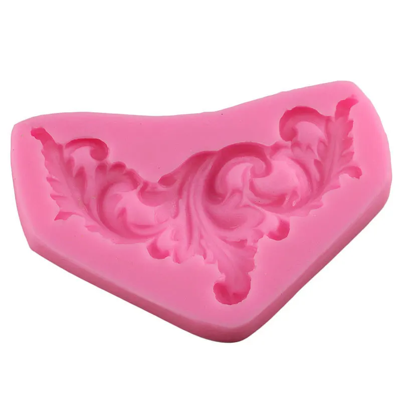 Mujiang Baroque Scroll Relief Silicone Mold DIY Relief Cake Border Fondant Cake Decorating Tools Candy Chocolate Clay Molds