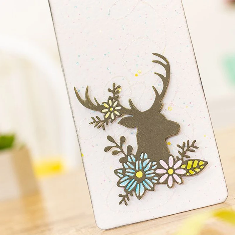 Sihouette Animal Sika Deer Metal Cutting Dies Stencils For DIY Scrapbooking Decorative Embossing Paper Cards Handcraft Die Cut