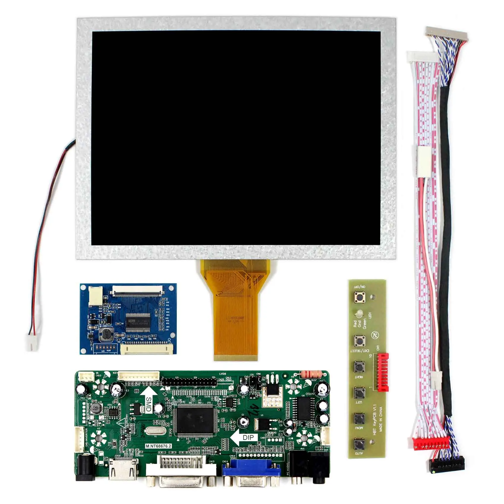 H DMI+VGA+DVI+Audio LCD Controller Board With 8inch 800x600 EJ080NA-05A LCD Panel