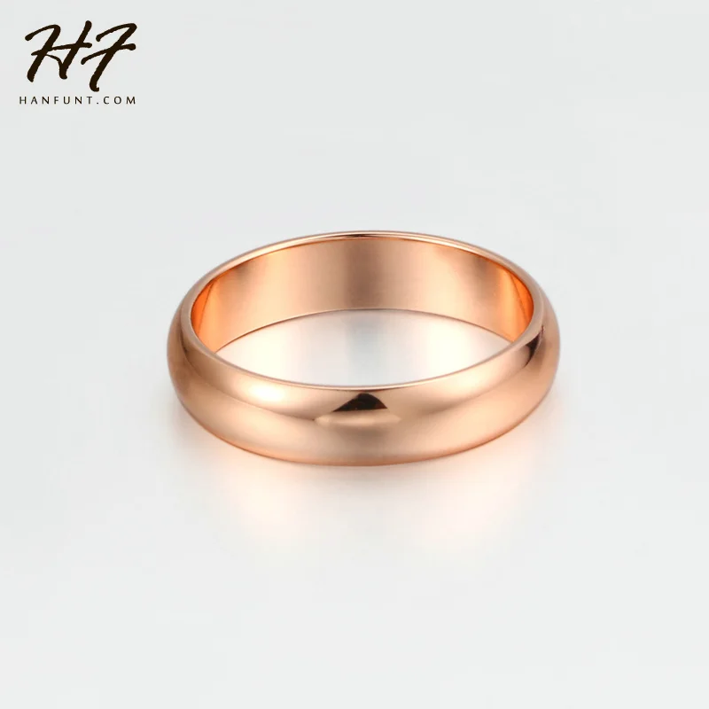 Couple Rings For Man Woman Simple Metal Rose Gold Color Wedding Engagement Dating Gifts Fashion Jewelry Wholesale All Size R049