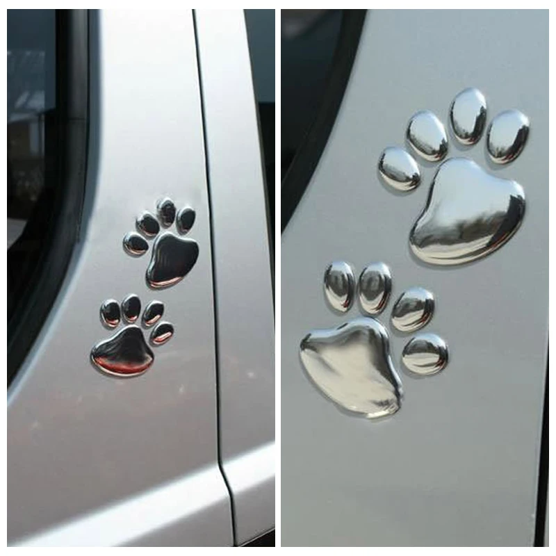 LENTAI 2Pcs Car Stickers 3D Metal Bear Paw Styling For Toyota C-Hr Corolla Seat Leon Ford Focus 2 Fiesta Ranger Mazda 3 6 CX-5