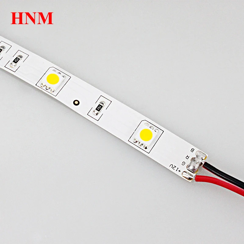 Tira de luces LED SMD de 12V 5050 30 LEDs/m PCB blanco Flexible no impermeable IP20 5M por rollo Multicolor rojo azul verde amarillo blanco