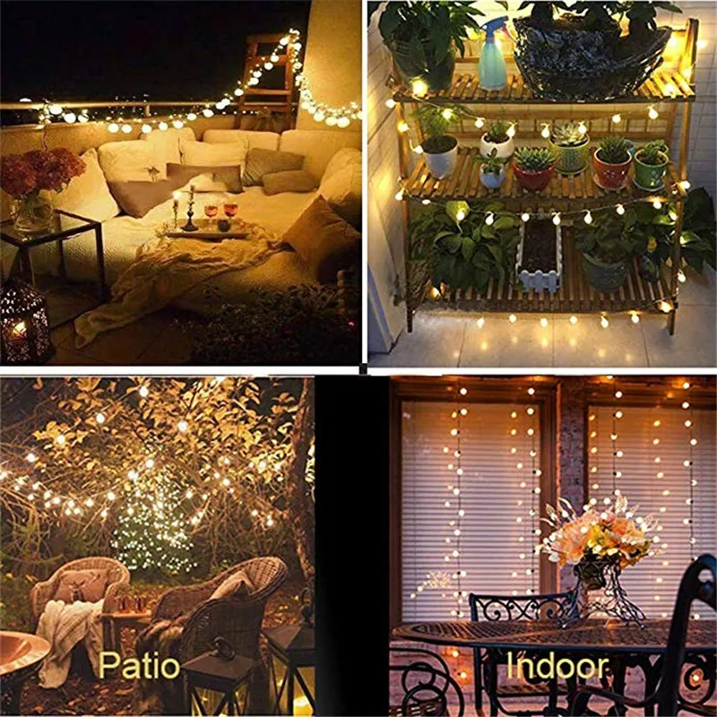 New Fairy Garland  3M 5M 10M  LED Ball String Lights Waterproof For Christmas Tree Wedding Home Indoor Decoration USB 5V Powered