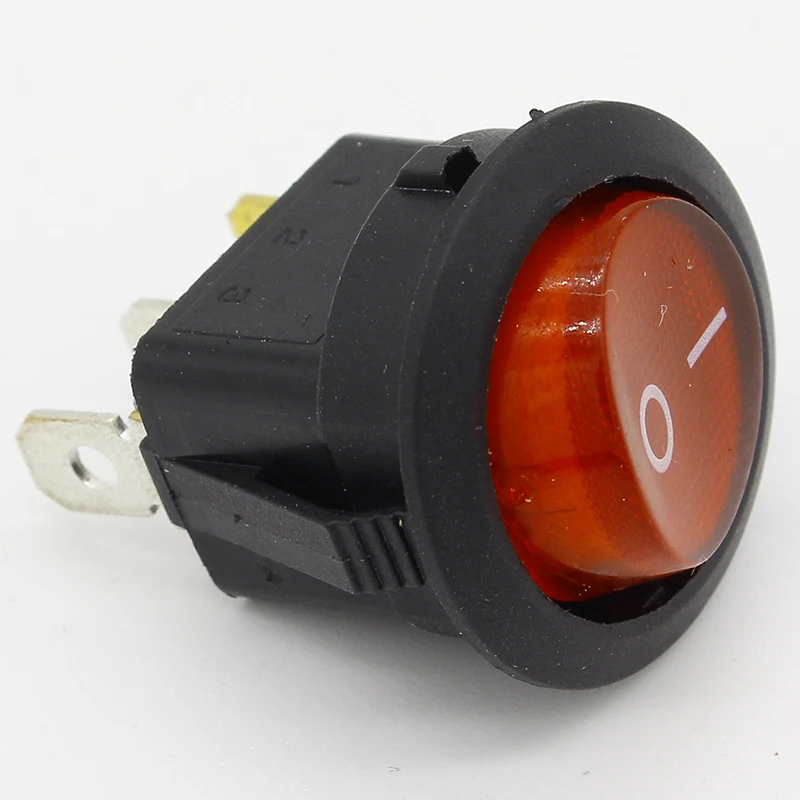 Promotion!10pcs Red Light ON-OFF SPST Round Rocker Switch 6A/250V 10A/125V AC