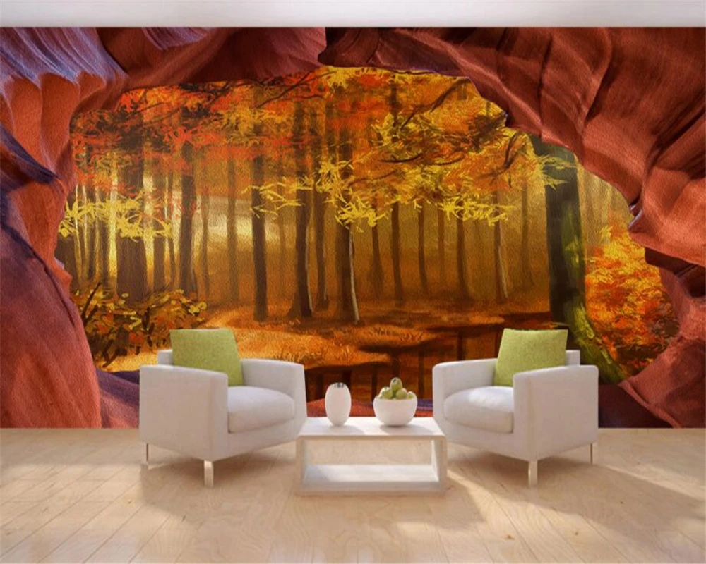 

Beibehang Custom Wallpaper Home Decorated Background Stone Wall Trees Stereo Large HD Backdrop Walls mural photo 3d wallpaper