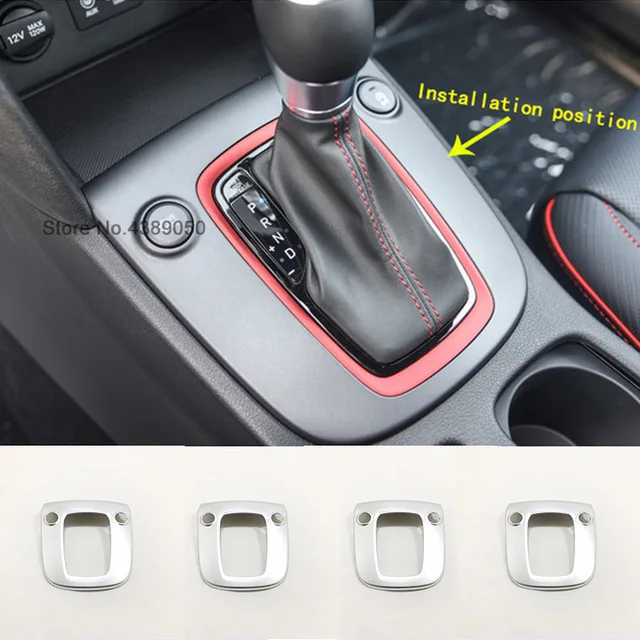 

2018 2019 Car Gear Shift Knob Frame Panel Decoration Cover Trim Shell Car Styling Accessories ABS Matte for Hyundai Kona Encino