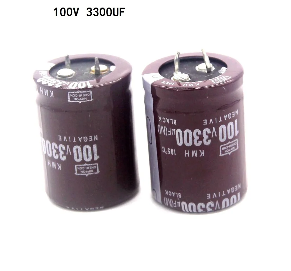 2pcs 3300uf 100v capacitores eletrolíticos radiais 3040