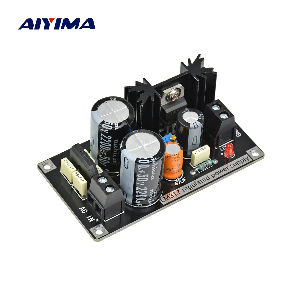 AIYIMA Audio LM317 Placa de fuente de alimentación regulada ajustable AC a DC regulador lineal ajustable con placa de filtro rectificador