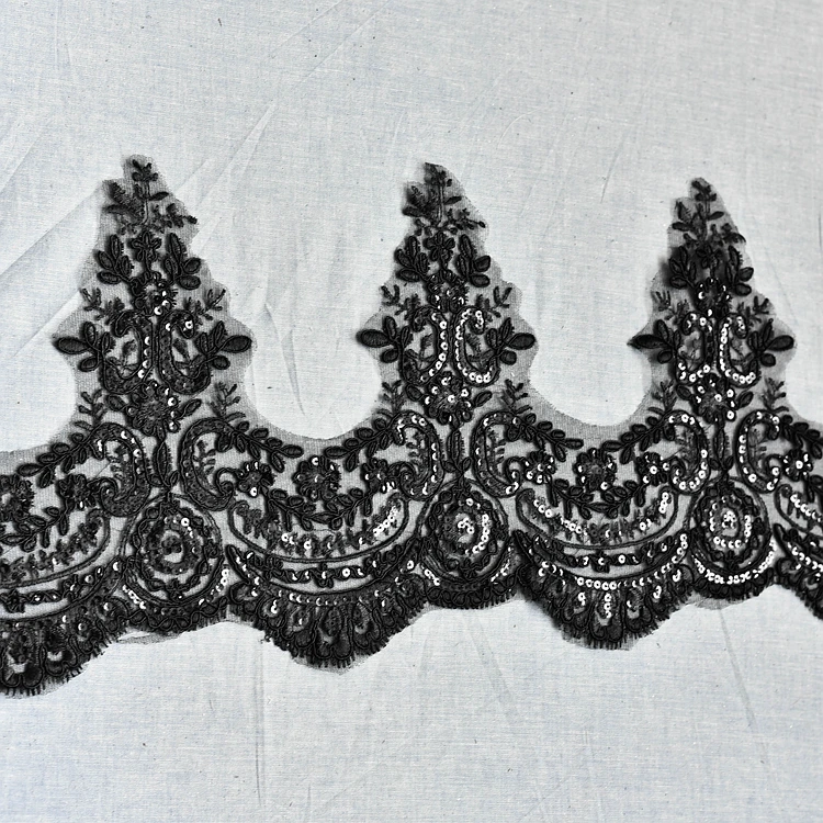3 Yards/Lot 14 Farben Auto Knochen Stickerei Stoff Pailletten Spitze Trim Für Handgemachte DIY Kleidung Hochzeit Kleid Schleier 24CM Zubehör – Detail 19