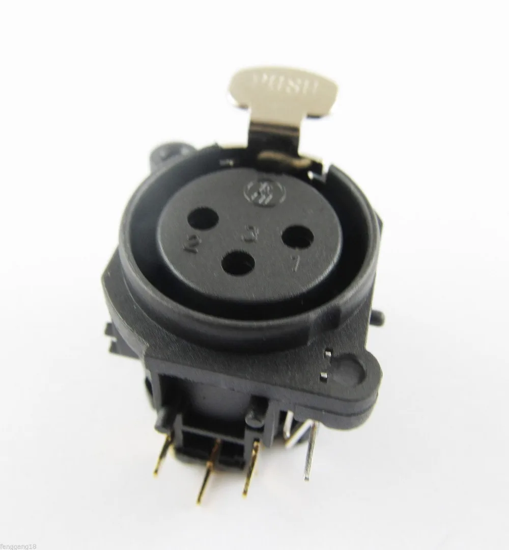 Conector de 3 pinos fêmea xlr, conector de montagem para painel, 3 pinos, cobre, banhado a ouro, 1 peça