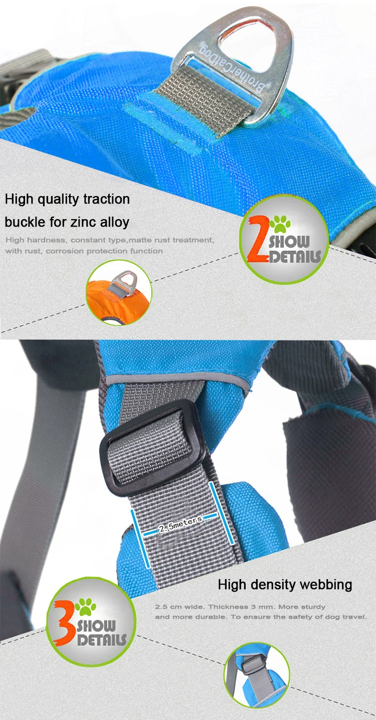 Reflective Dog Harness Accessories Pet Dog Training Vest for Large Dogs Puppy Adjustable Professional K9 Harness Collar Blue New