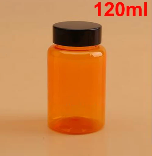 (100PCS/Lot) 120CC / 120ML Translucent Orange Color PET Bottles For Food Supplements, Herbal Supplements, Vitamins and Medicine