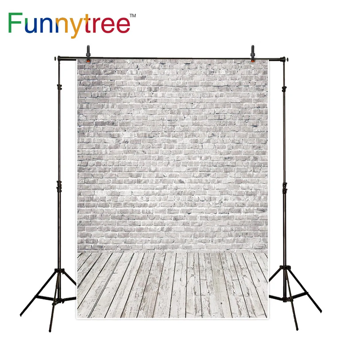 Funnytree background for photo studio easter brick wall wood floor photography backdrop photocall photobooth photophone shoot