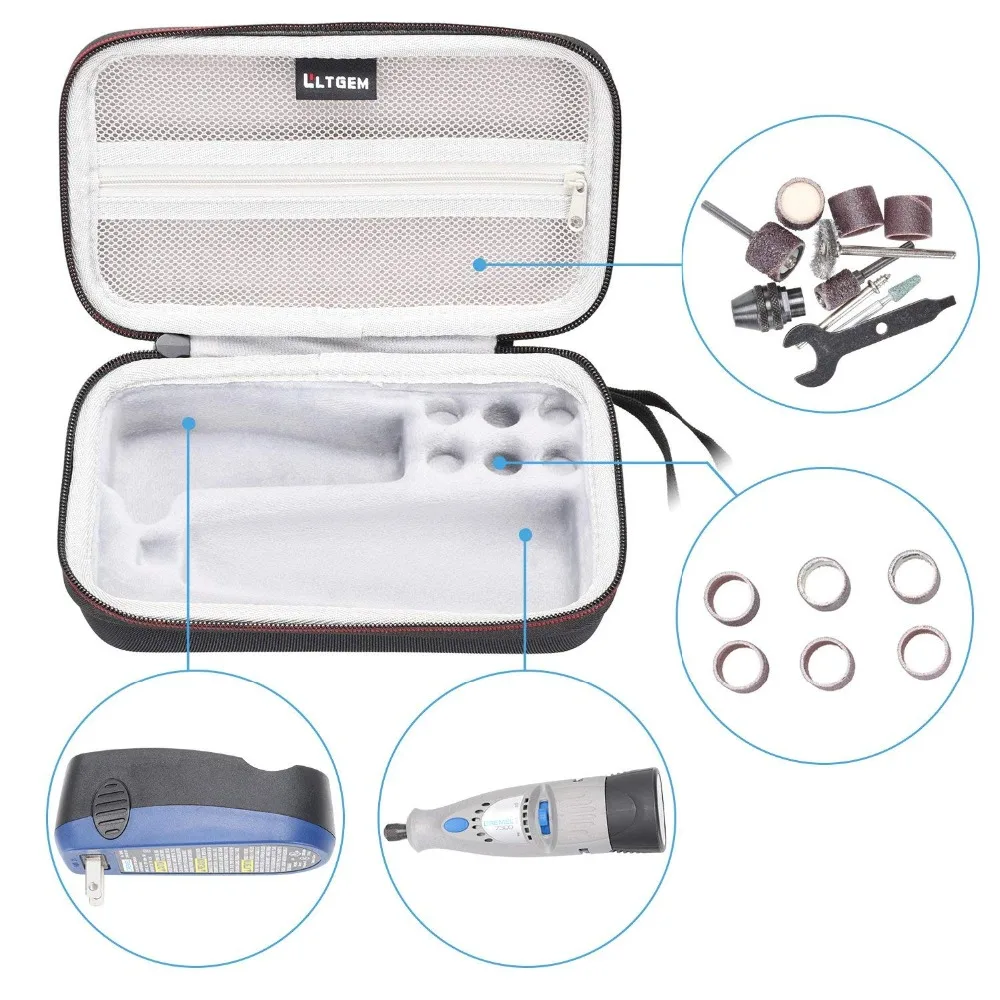 LTGEM Storage Travel Carrying Case For Dremel 7300-N/8 MiniMite 4.8-Volt Cordless Two-Speed Rotary Tool