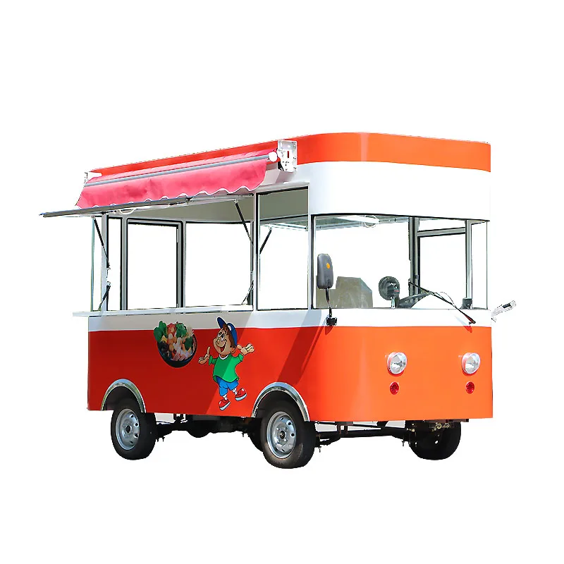 3.5m Long Fashionable Mobile Electric Ice Cream Cart Food Trailer For Sale