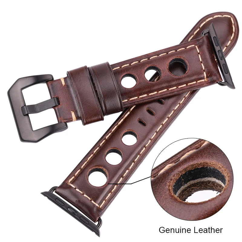 Genuine Leather Watchbands For Apple Watch Band 42mm 38mm Women Men Watch Accessories Strap  44mm 40mm Series 5 4 3 2