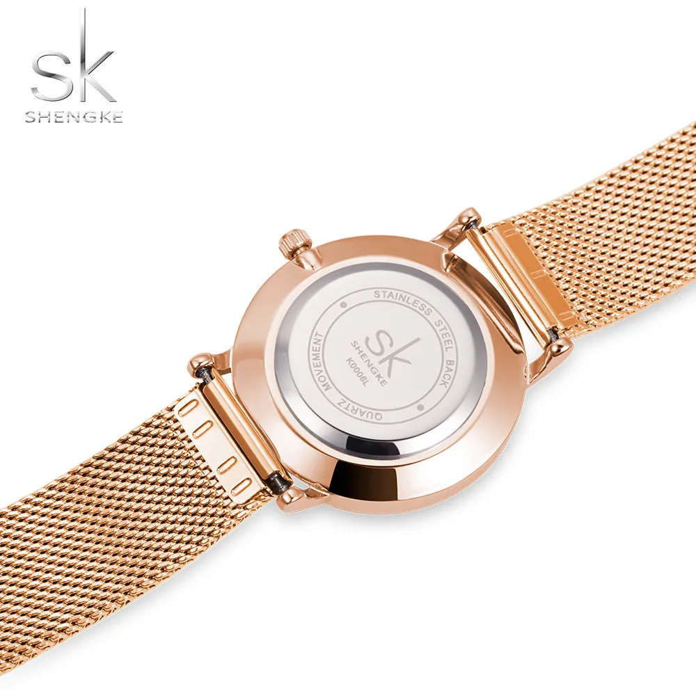 Shengke Brand Luxury Women Watches High Quality Gold Mesh Belt Dress Women Watch Wristwatch Female Clocks Reloj Mujer 2022SK