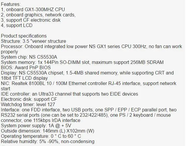 EM104-N513 New Original Fanless IPC CPU Board  Emcore-n513 PC/104 586 Embedded Industrial Motherboard GX1 PC104 with Memory